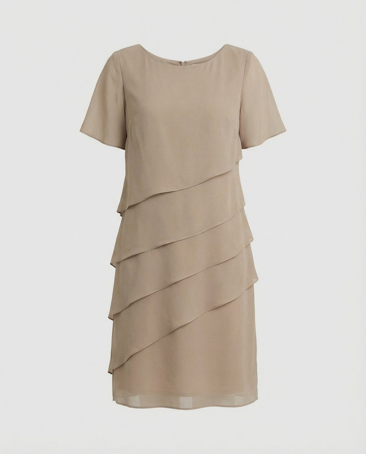Women's Dress | Chiffon Tiered Short-Sleeve Dress