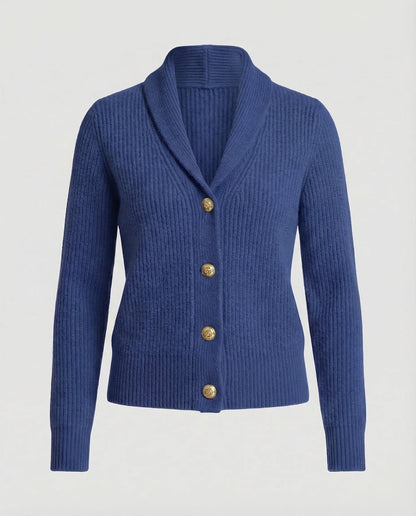 Knit Cardigan | Lapel Collar Button-Front Cardigan