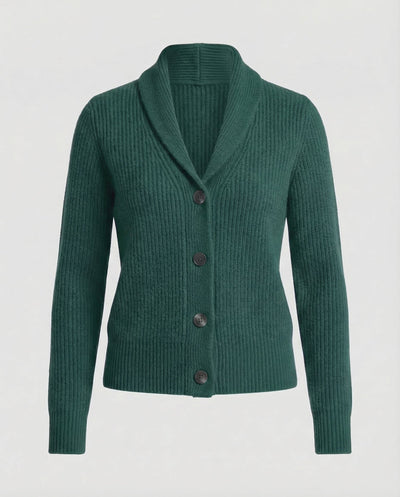 Knit Cardigan | Lapel Collar Button-Front Cardigan