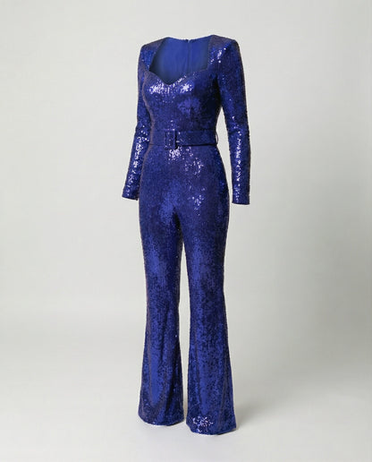 Women's Jumpsuit | Sequin Long-Sleeve Jumpsuit