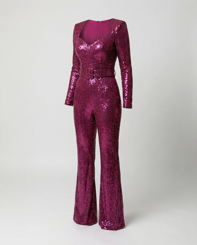 Women's Jumpsuit | Sequin Long-Sleeve Jumpsuit