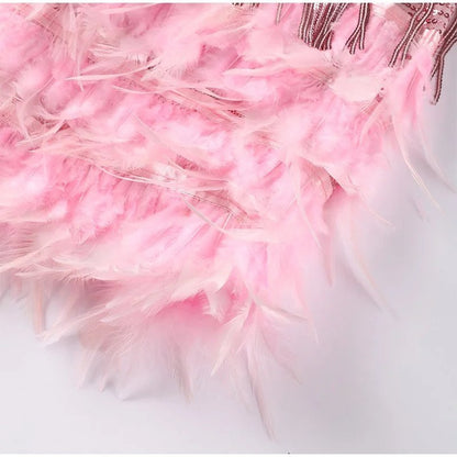 Women's Dress | Sequin Feather-Hem Cocktail Dress