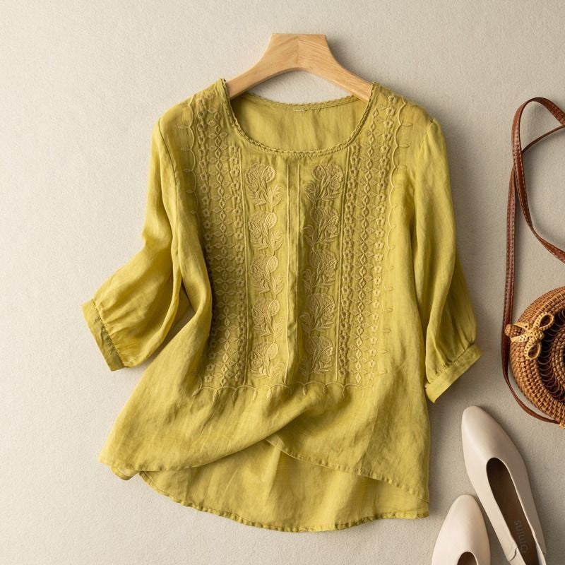 Floral Relaxed Blouse | Embroidered Everyday Top