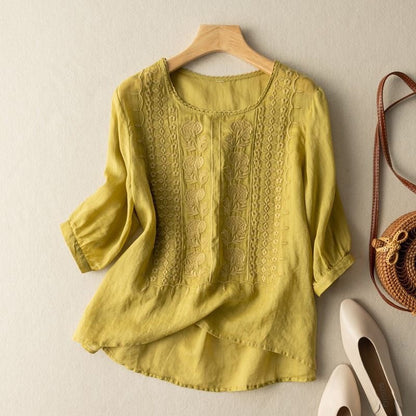 Floral Relaxed Blouse | Embroidered Everyday Top