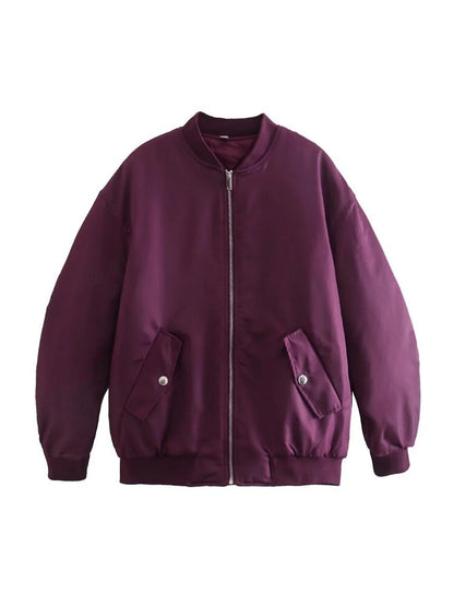 Women's Bomber Jacket | Oversized Textured Jacket