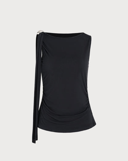 Women's Tank Top | Boat-Neck Knit Wrap Top
