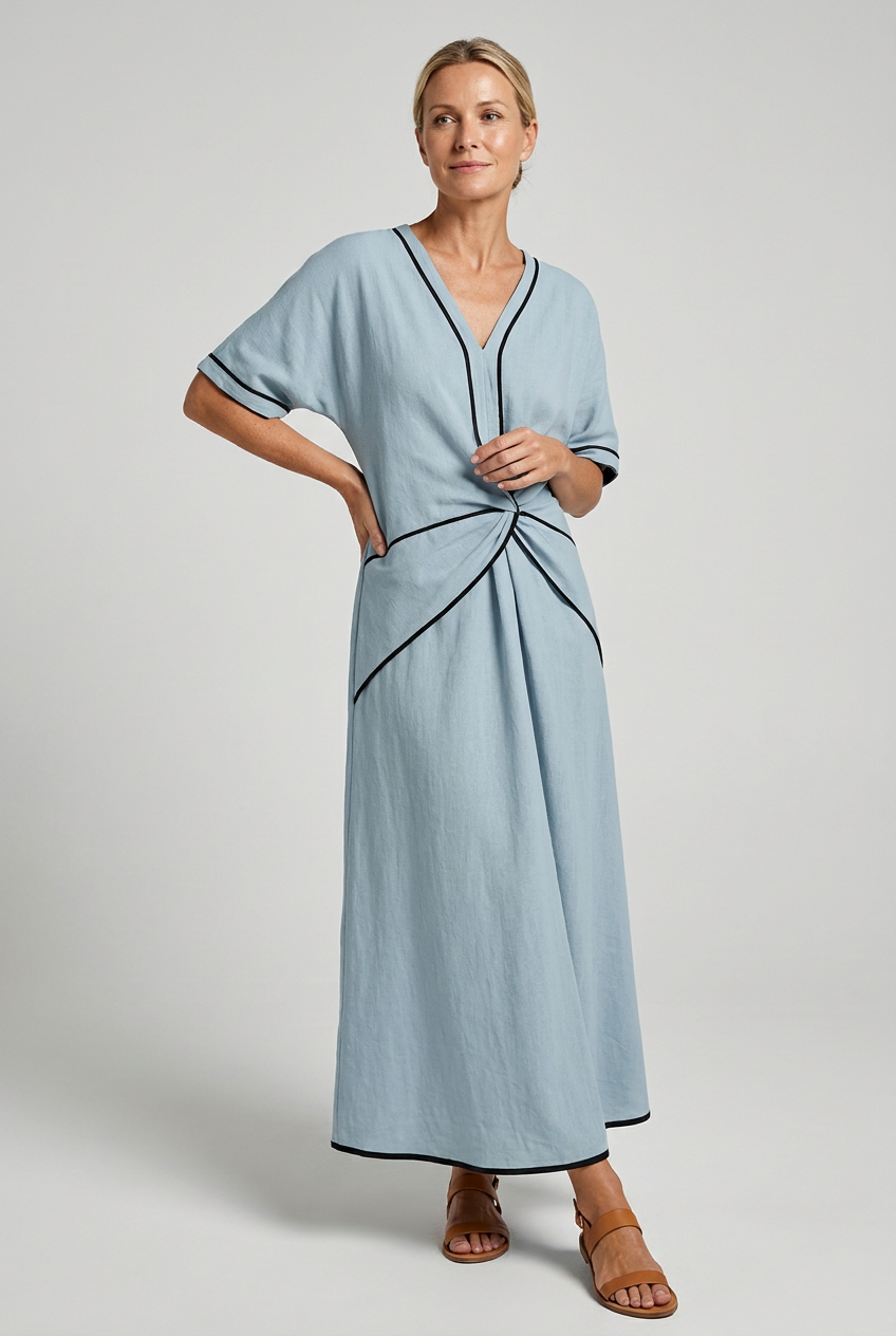 Summer Maxi Dress | Twist-Front V-Neck Dress