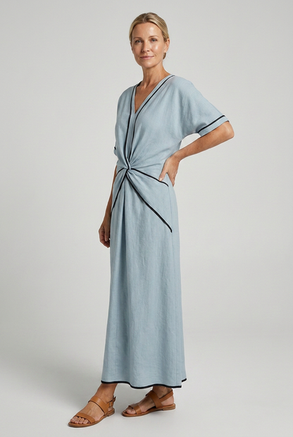 Summer Maxi Dress | Twist-Front V-Neck Dress