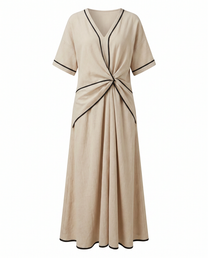 Summer Maxi Dress | Twist-Front V-Neck Dress