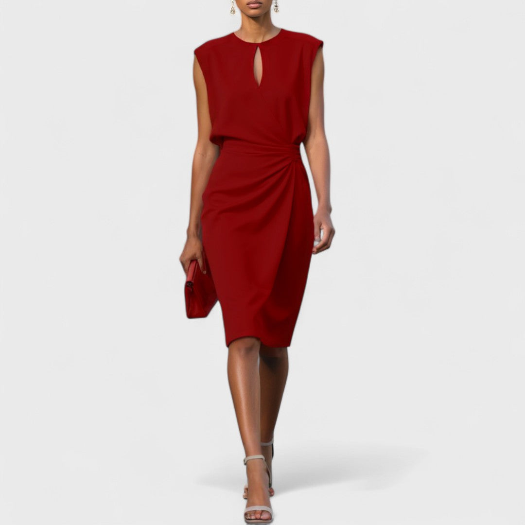 Women's Dress | Ruched Wrap Midi Dress